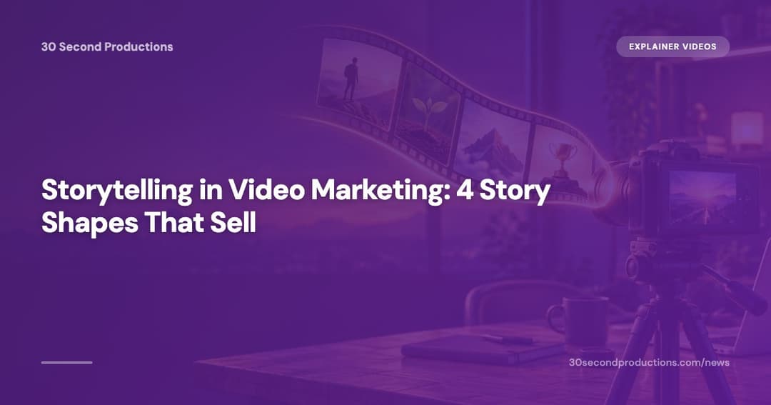 Small-business owner sketching four storyboard panels for a short marketing video