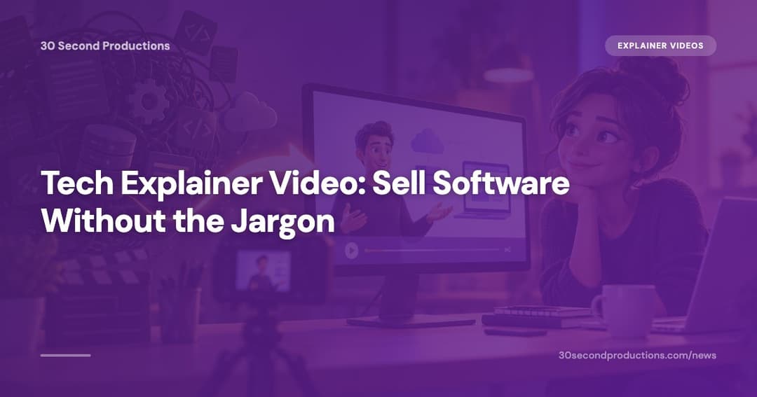 Illustration of a small tech team turning a complex product into a simple explainer video