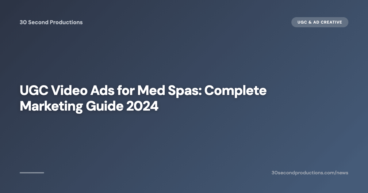 UGC Video Ads for Med Spas: Complete Marketing Guide 2024