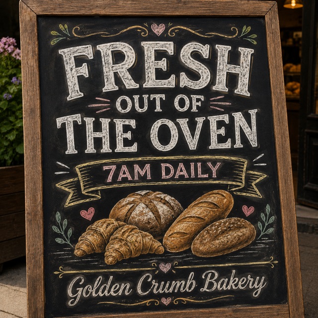 Chalkboard ad example