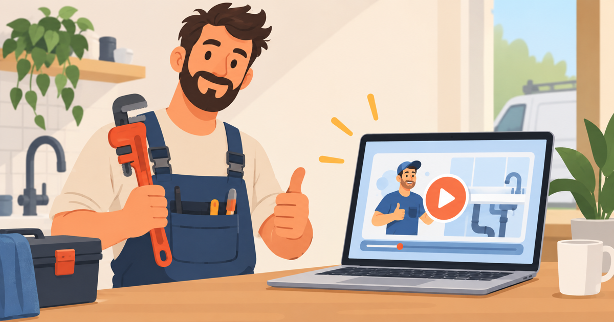 Small business owner watching an animated video for business on a laptop
