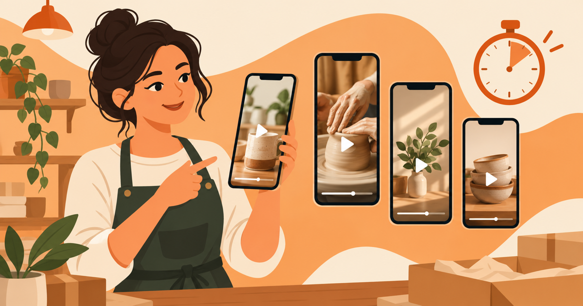 Small-business owner comparing Instagram Reels, Stories and ad video lengths on a phone