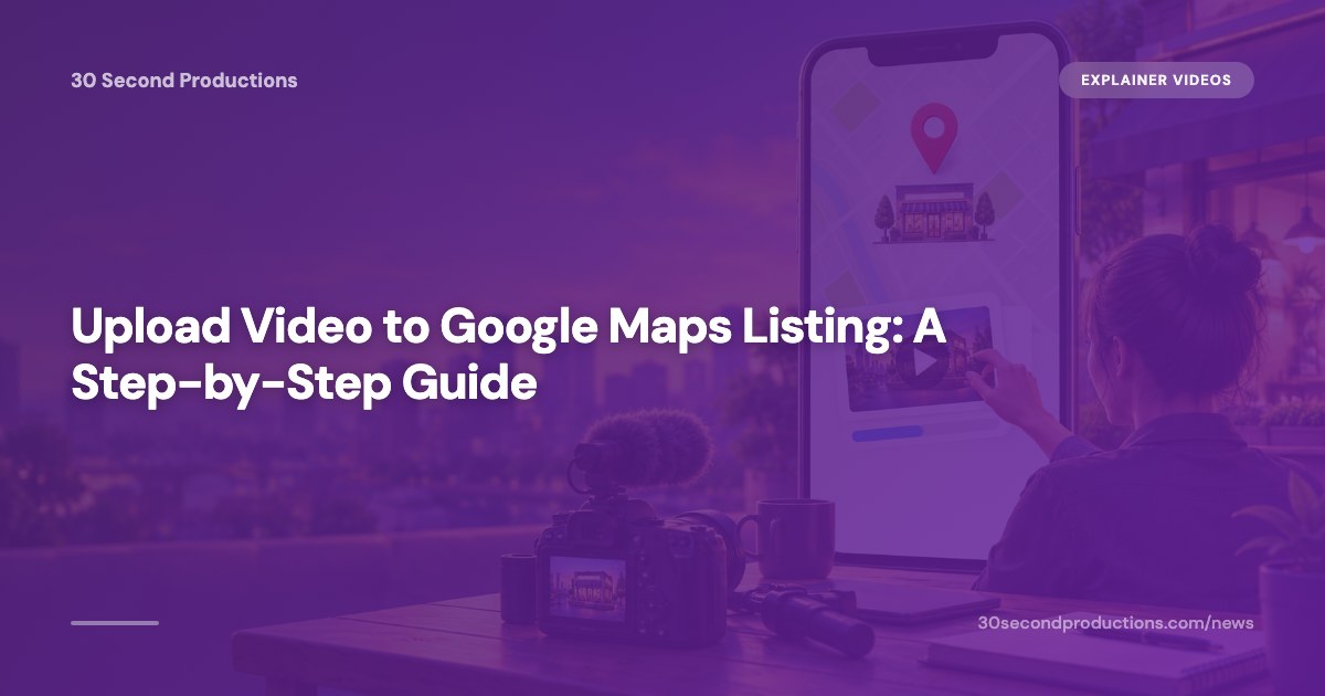 Unternehmer fügt am Handy ein Video zu seinem Google-Maps-Eintrag hinzu